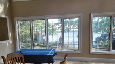 The lakeside view helped ease the stress of this move Photo